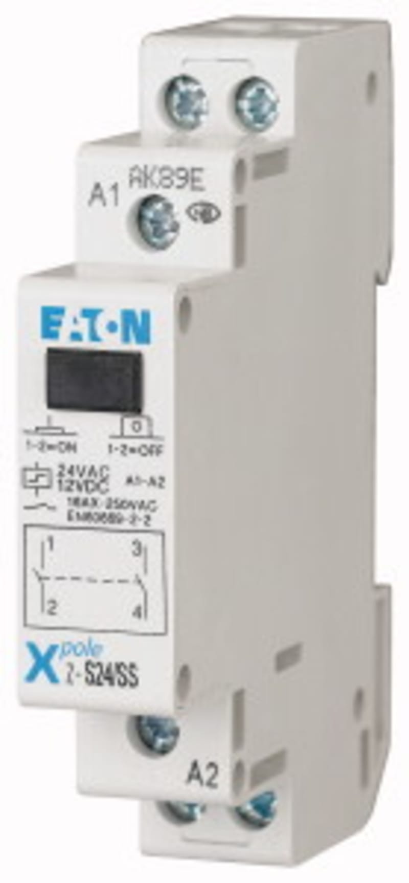 Eaton 265537 Impulse Relay 2 NO Contacts, 24 V AC 50 Hz, DIN-Rail