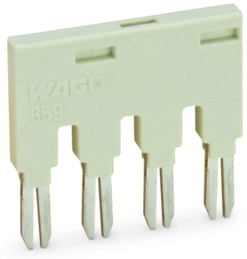 Jumper; for jumper slot; 4-Way; insulated; light gray (859-404)