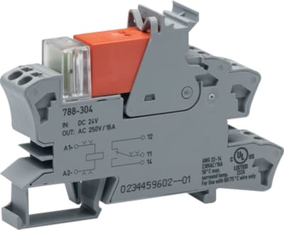 Relay module, Nominal input voltage: 24 VDC, 1 changeover contact, Limiting continuous current: 16 A