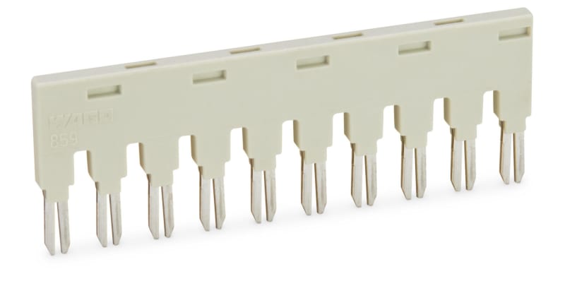 Jumper; for jumper slot; 10-Way; insulated; light gray (859-410)