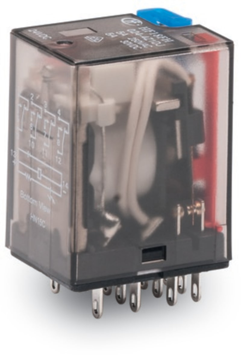 Basic relay, Nominal input voltage: 24 VDC, 4 changeover contacts, Limiting continuous current: 5 A (858-150)