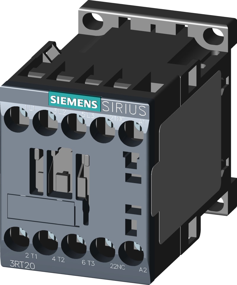 Siemens 3-Pole contactor 12A AC-3 24VDC 1NC