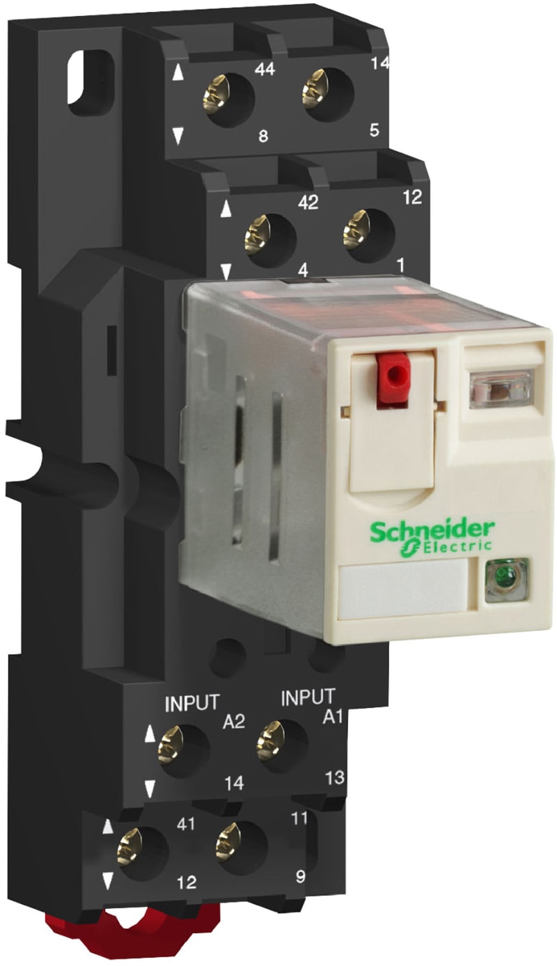 Schneider Electric Socket, mixed contact, 16 A, relay type RPM2, screw clamp terminals, 250 V AC RPZF2