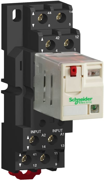 Schneider Electric Socket, mixed contact, 16 A, relay type RPM2, screw clamp terminals, 250 V AC RPZF2