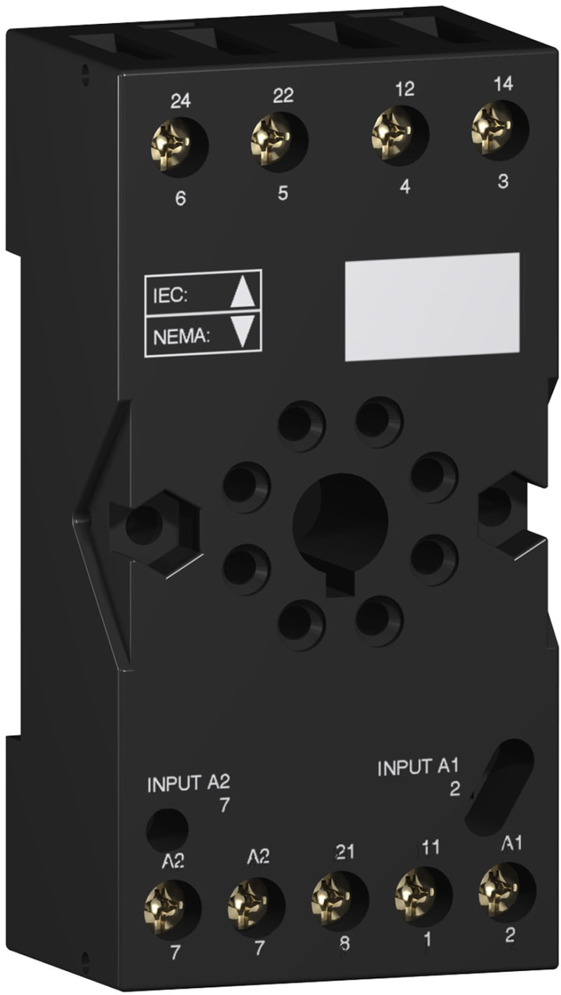 Schneider Electric Socket, mixed contact, 10 A, relay type RUMC2, screw connector, 250 V AC RUZC2M