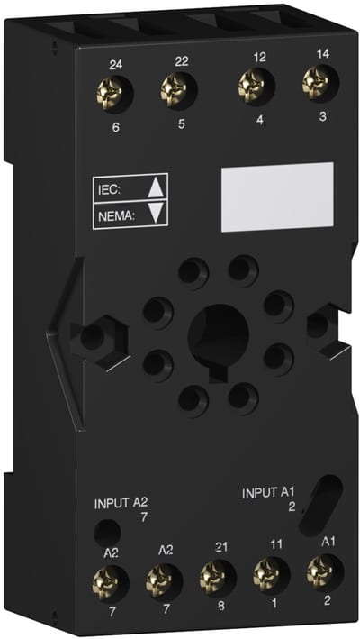 Schneider Electric Socket, mixed contact, 10 A, relay type RUMC2, screw connector, 250 V AC RUZC2M