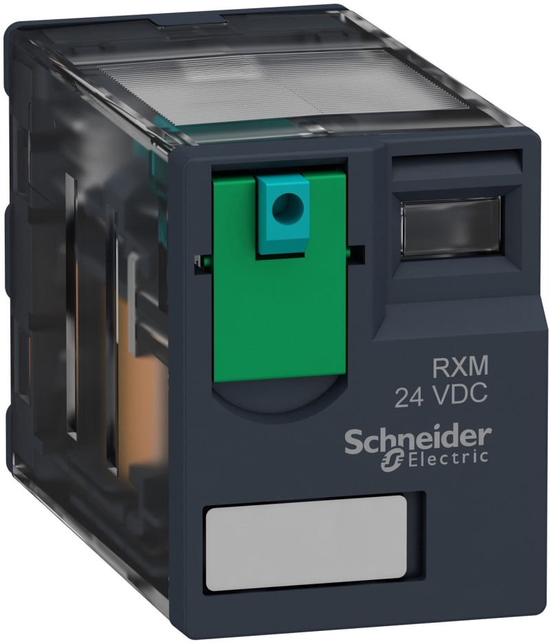 Schneider Electric Miniature plug-in relay, 12 A, 2 CO, 24 V DC RXM2AB1BD