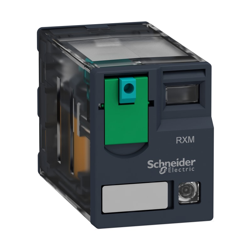 Schneider Electric Miniature plug-in relay, 12 A, 2 CO, LED, 24 V DC RXM2AB2BD