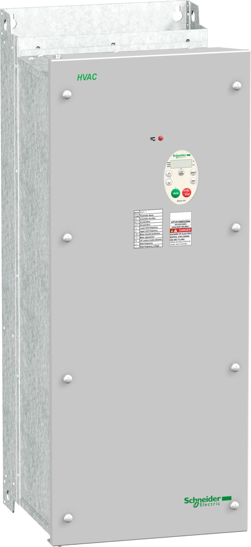 Schneider Electric variable speed drive ATV212 - 22kW - 30hp - 480V - 3PH - EMC class C1 - IP55 ATV212WD22N4C