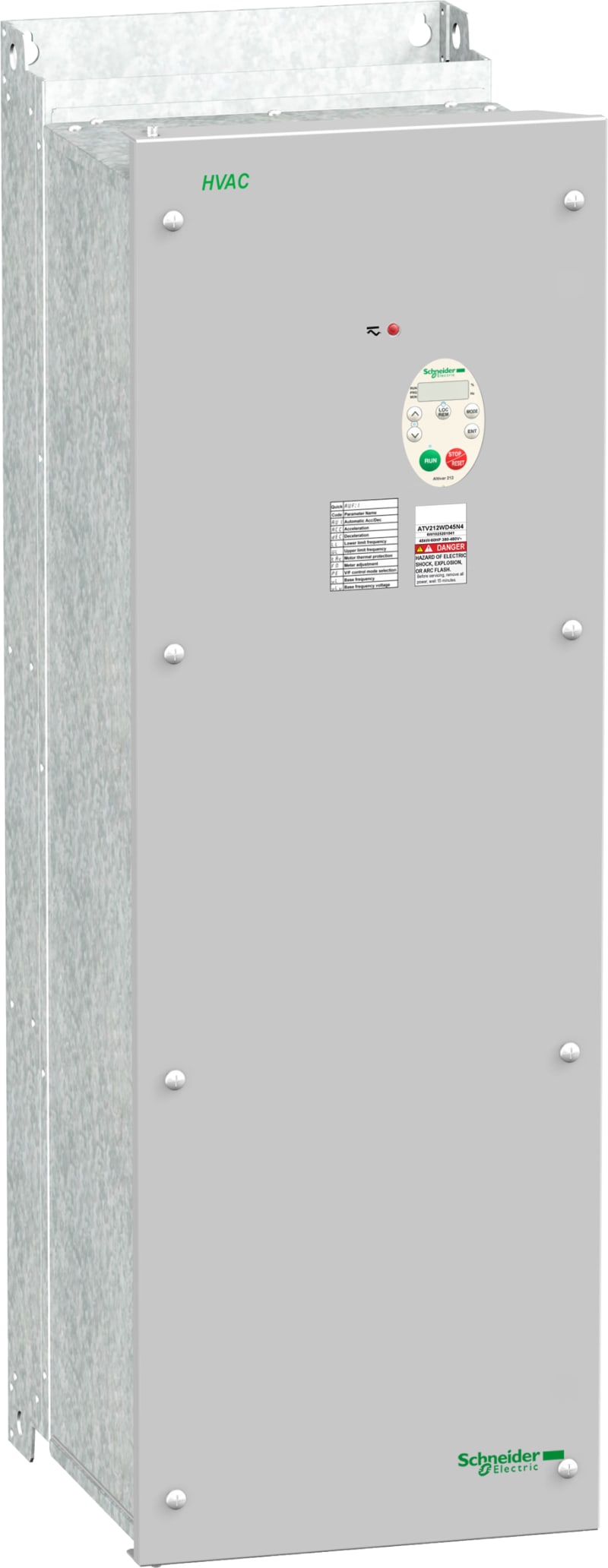 Schneider Electric variable speed drive ATV212 - 45kW - 60hp - 480V - 3PH - EMC class C1 - IP55 ATV212WD45N4C