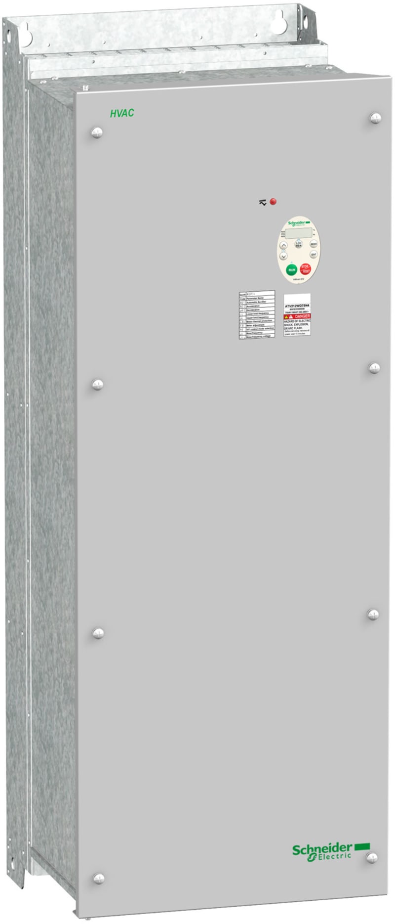 Schneider Electric variable speed drive, Altivar 212, 75kW, 100hp, 480V, 3 phases, with EMC class C2, IP55 ATV212WD75N4