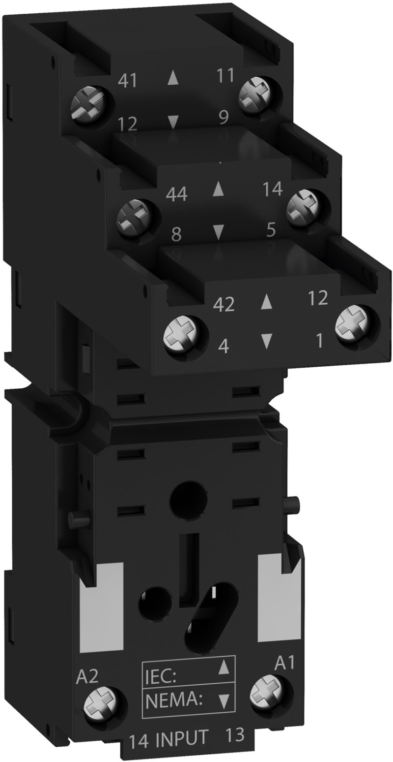 Schneider Electric RXZE2S108M Socket, separate contact, 12 A, relay type RXM2, screw connector, 250 V AC