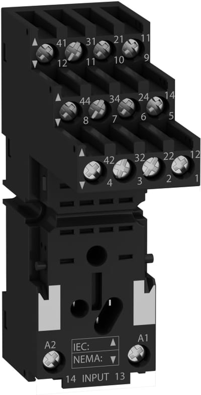 Schneider Electric RXZE2S114M Socket, separate contact, 10 A, relay type RXM2 RXM4, screw connector, 250 V AC