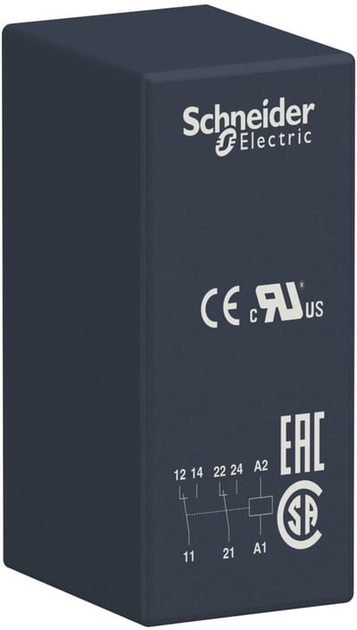 Schneider Electric Interface plug-in relay, 8 A, 2 CO, 12 V DC RSB2A080JD