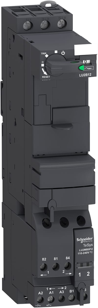 Schneider Electric Reversing power base, TeSys U, 3P, 12A/690V, coil 110-240V AC/DC LU2B12FU