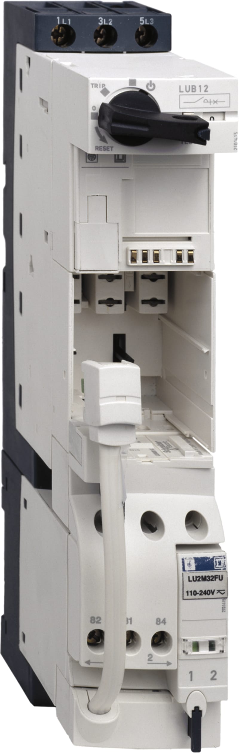 Schneider Electric Reversing power base, TeSys U, 3P, 32A/690V, coil 24V DC, without control terminals LU2BB0BL