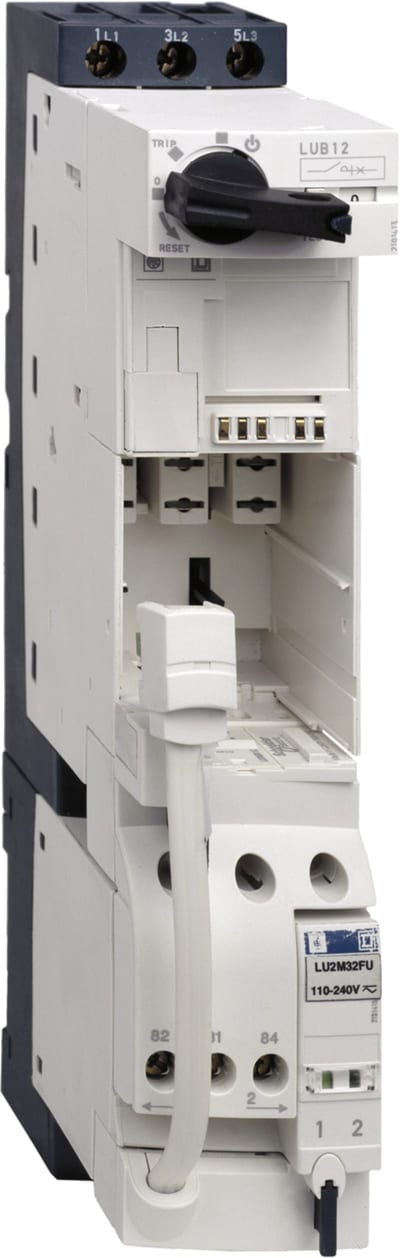 Schneider Electric Reversing power base, TeSys U, 3P, 32A/690V, coil 24V DC, without control terminals LU2BB0BL