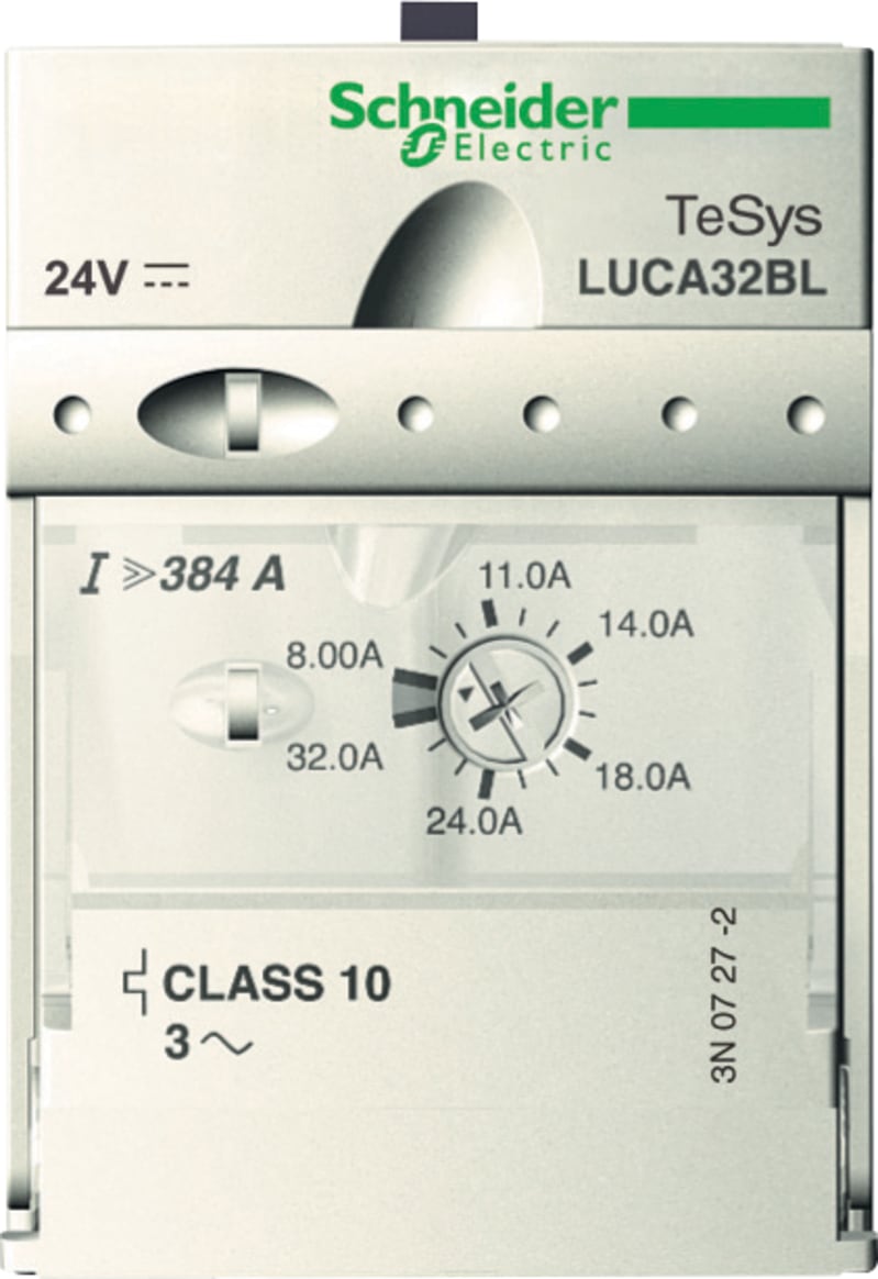 Schneider Electric Standard control unit, TeSys U, 3-12A, 3P motors, thermal magnetic protection, class 10, coil 110-240V AC/DC LUCA12FU