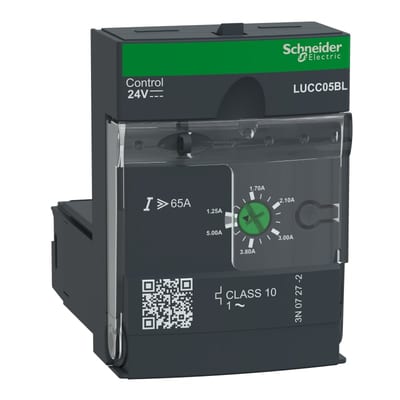 Schneider Electric Advanced control unit, TeSys U, 1.25-5A, 1P motors, protection & diagnostic, class 10, coil 24V DC LUCC05BL