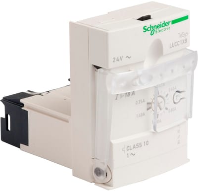Schneider Electric Advanced control unit, TeSys U, 0.35-1.4A, 1P motors, protection & diagnostic, class 10, coil 24V AC LUCC1XB
