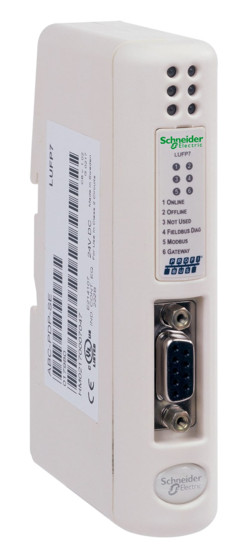 Schneider Electric Profibus DP/Modbus communication gateway - 1 Profibus DP SUB-D9 - 1 RJ45 Modbus LUFP7