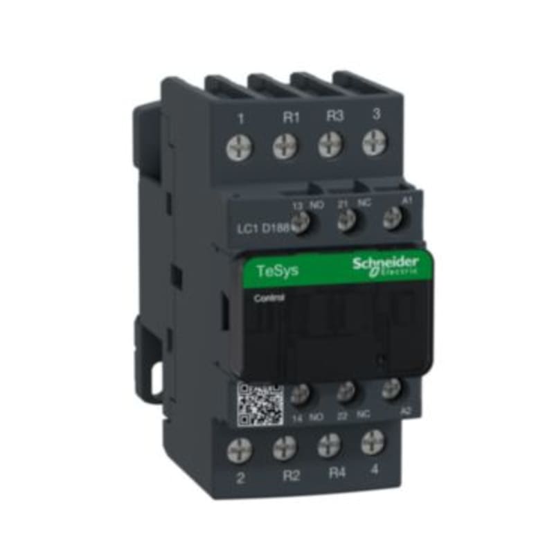 Schneider Electric Contactor, TeSys Deca, 4P(2NO+2NC), AC-1, <=440V, 32A, 230V AC 50/60Hz coil, screw clamp terminal LC1D188P7