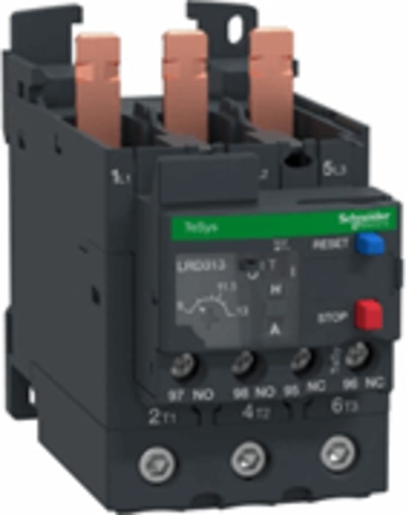 Schneider Electric Thermal overload relay, TeSys Deca, 690VAC, 9 to 13A, 1NO+1NC, class 10A, EverLink BTR screw LRD313