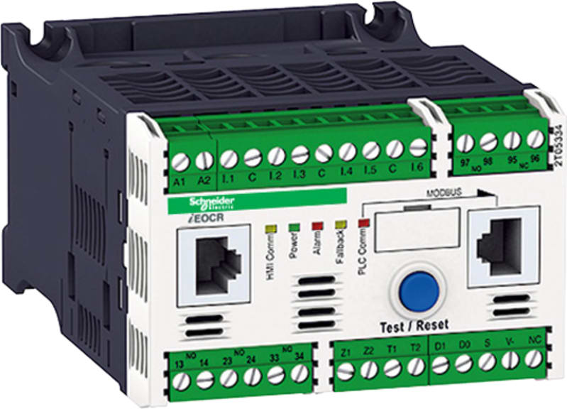 Schneider Electric Motor Management, TeSys T, motor controller, DeviceNet, 6 logic inputs, 3 relay logic outputs, 5 to 100A, 100 to 240 VAC LTMR100DFM