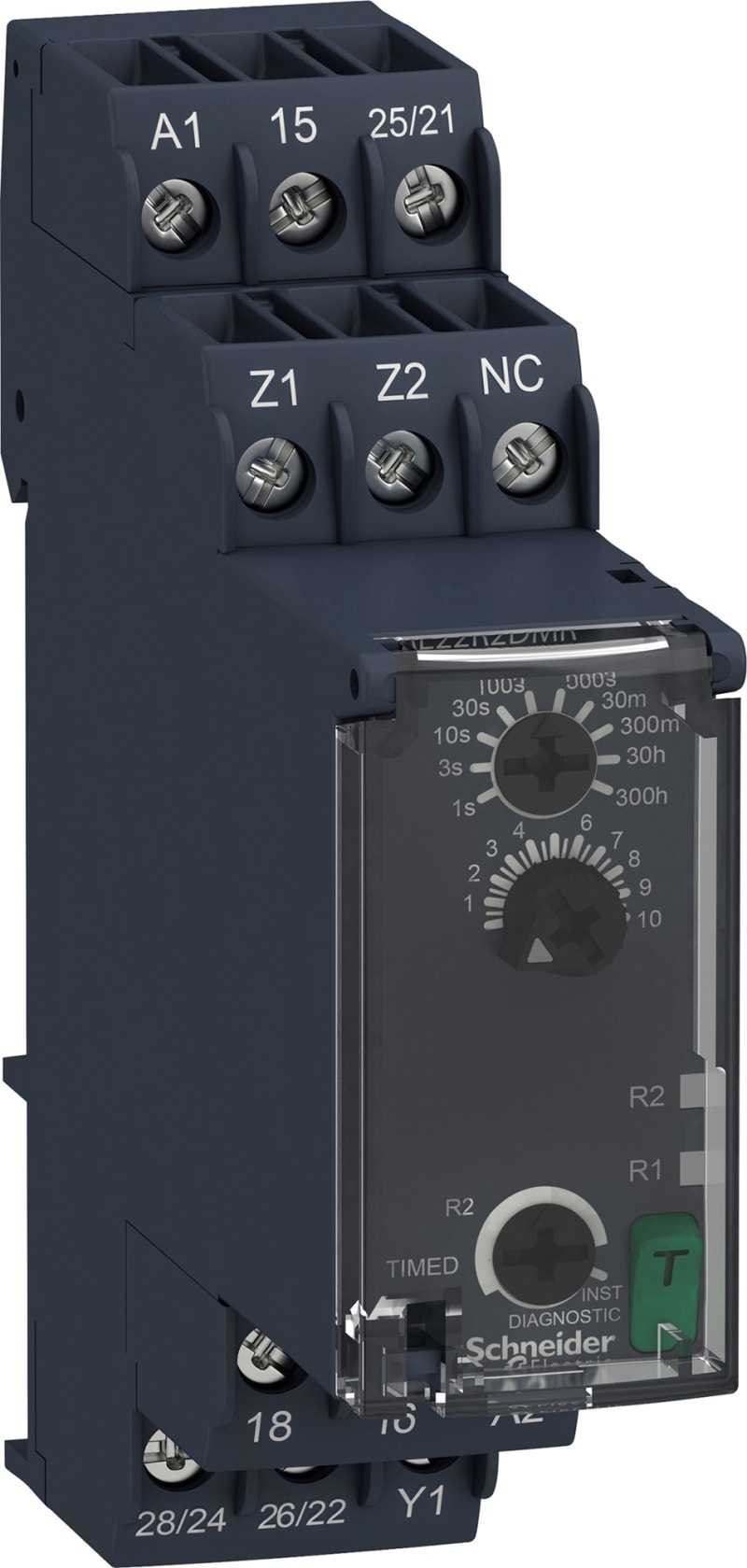 Schneider Electric Symmetrical Flashing Timing Relay - 0.05S…300H - 24…240V AC/DC - 2C/O RE22R2DMR