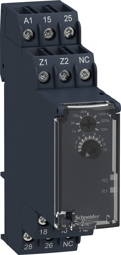 Schneider Electric Off-delay Timing Relay - 0.05S…10MIN - 24…240V AC/DC - 2C/O RE22R2KMR