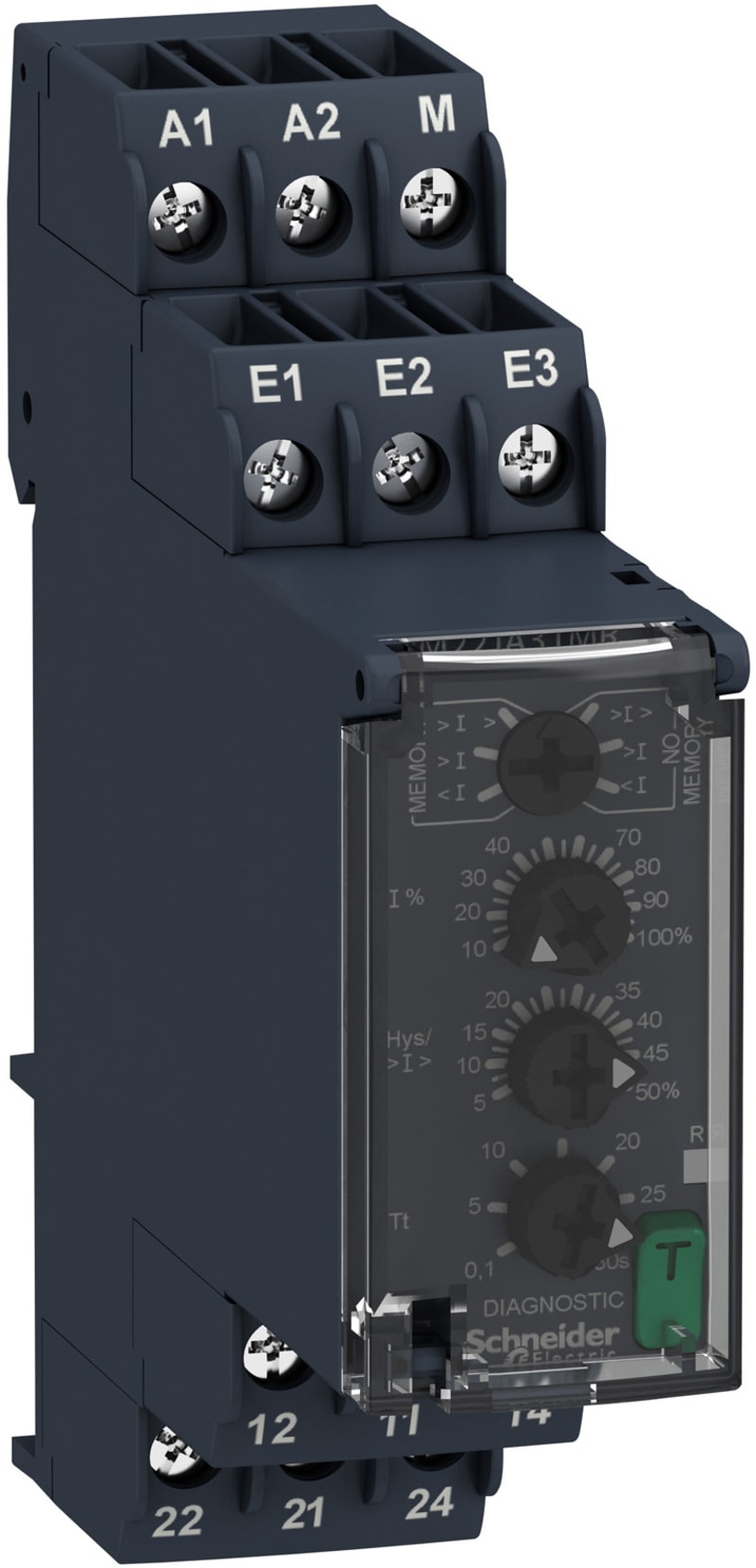 Schneider Electric RM22JA31MR Modular 1-Phase current control relay, 4 mA…1 A, 2 CO, 24…240 V AC/DC