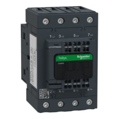 Schneider Electric TeSys D contactor - 4P(4 NO) - AC-1 - <= 440 V 60 A - 230 V AC 50/60 Hz coil LC1DT60A3P7