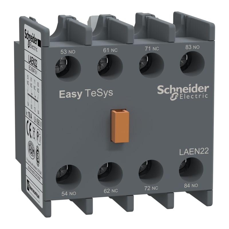 Auxiliary Contact Block, Easy TeSys, 2NO+2NC (LAEN22)