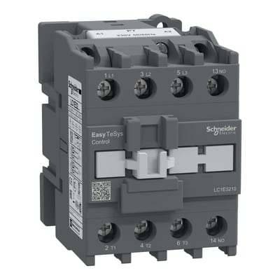 Schneider Electric Contactor,Easy TeSys Control,LC1E,3P(3NO),AC-3/AC-3E,≤440V,32A,230V AC coil,1NO auxiliary contact LC1E3210P7