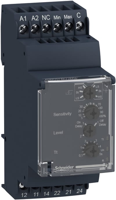 Telemecanique Modular liquid level control relay, 5 A, 2 CO, 24...240 V AC/DC RM35LM33MW