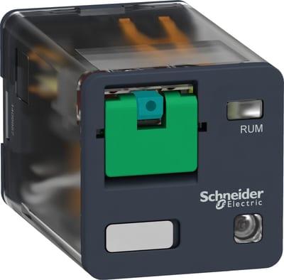 Schneider Electric universal plug-in relay - Harmony RUM - 2 C/O - 24 V DC - 10 A - with LED RUMC22BD