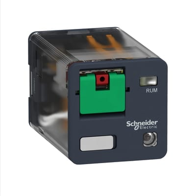Schneider Electric universal plug-in relay - Harmony RUM - 2 C/O - 120 V AC - 10 A - with LED RUMC22F7