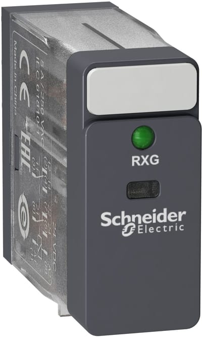 Schneider Electric Interface plug-in relay, 5 A, 2 CO, LED, 24 V DC RXG23BD