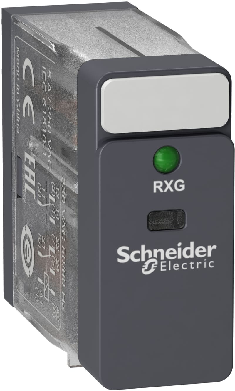 Schneider Electric Interface plug-in relay, 5 A, 2 CO, LED, 48 V AC RXG23E7