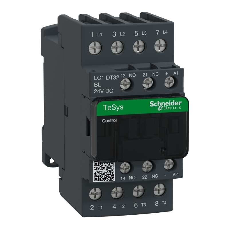 Schneider Electric TeSys D contactor - 4P(4 NO) - AC-1 - <= 440 V 32 A - 24 V DC low cons coil LC1DT32BL