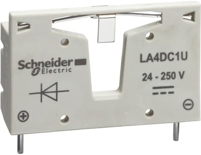 Schneider Electric TeSys D - suppressor module - diodes - 12...250 V DC LA4DC1U