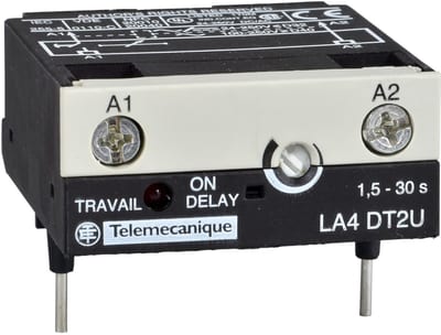Schneider Electric electronic timer module - type on delay 0.1...2 s - 24...250 V DC/AC LA4DT0U