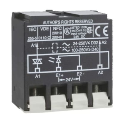 Schneider Electric TeSys D - interface amplifier module - solid state - 24 V DC / 250 V AC LA4DWB