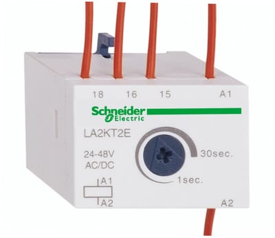 Schneider Electric TeSys K -Time delay auxiliary contact block - 1 C/O - 24...48 V - 1…30S LA2KT2E