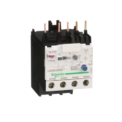 Schneider Electric differential thermal overload relay, TeSys K, 1.8...2.6A, class 10A LR2K0308