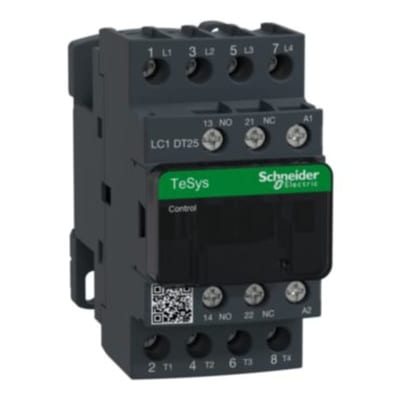 Schneider Electric TeSys D contactor - 4P(4 NO) - AC-1 - <= 440 V 25 A - 24 V AC 50/60 Hz coil LC1DT25B7