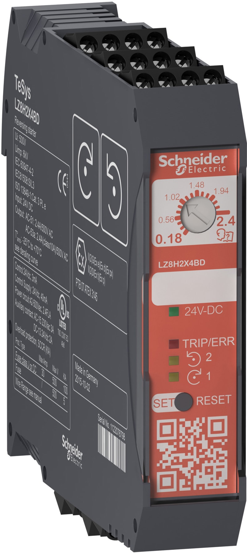 Schneider Electric Reversing Starter TeSys H 3KW-400V control 24VDC LZ2H6X5BD