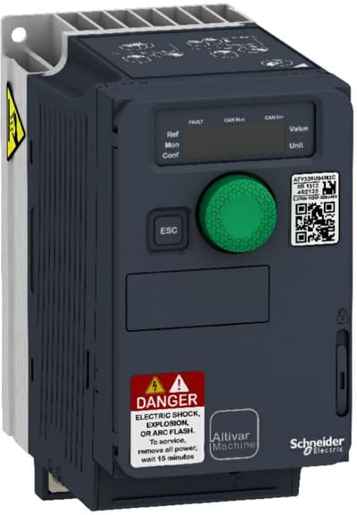 Schneider Electric variable speed drive, ATV320, 0.18 kW, 200…240 V, 3 phases, compact ATV320U02M3C