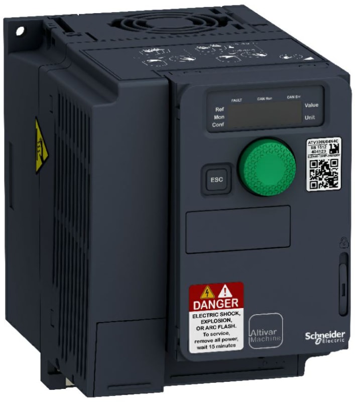 Schneider Electric variable speed drive, ATV320, 2.2 kW, 200…240 V, 3 phases, compact ATV320U22M3C