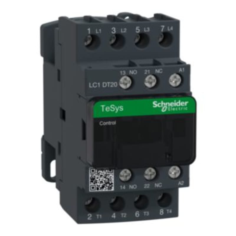 Schneider Electric Contactor, TeSys Deca, 4P(4 NO), AC-1, <=440V, 20A, 230VAC 50/60Hz coil, screw clamp terminal LC1DT20P7